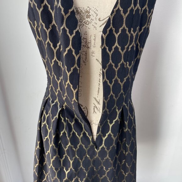 New Vince Camuto Black and Gold dress V neckline size 12 - Picture 5 of 9